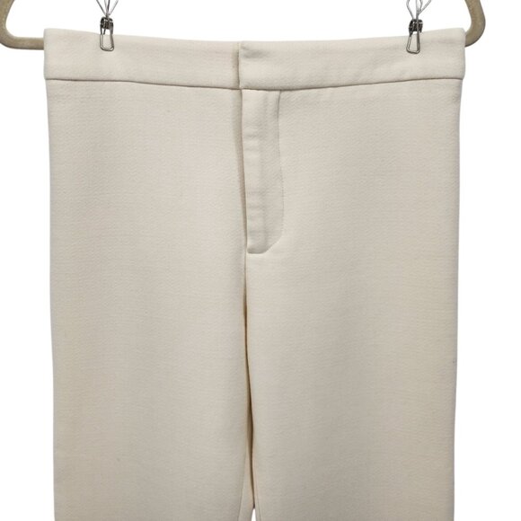 Smythe Womens 0 Pants Flared Ankle High Rise Ivory Dress Pants Trousers Preppy - Picture 2 of 9